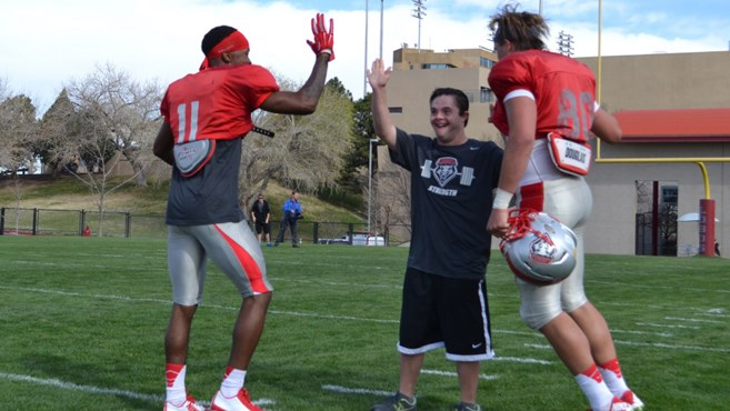 Special Olympian Abe Assaad Bests Ridge Jones In 20 Yard Dash