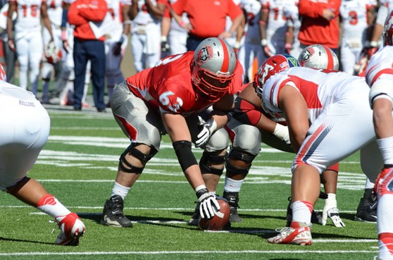 Dillon Farrell gets ready to snap the ball