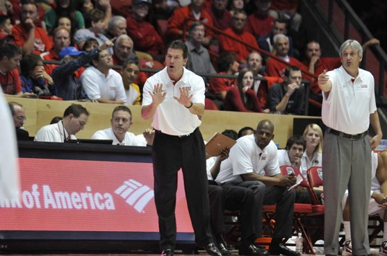 Lobo head coach Steve Alford during the exhibition game with Eastern New Mexico.