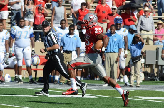 Sophomore kick returner Chase Clayton races 98 yards to score a touchdown on a kickoff return. The Lobos defense and special team was able to score...