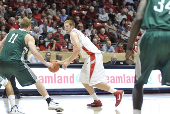 Highly touted freshman Alex Kirk started his first collegiate game vs. ENMU.  Kirk is a 6-11 post player from Los Alamos, N.M.