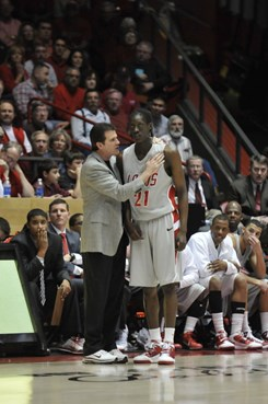 Head Coach Steve Alford and Freshman Tony Snell