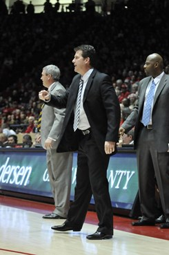 Head Coach Steve Alford, Associate Head Coach Craig Neal and Assistant Coach Wyking Jones