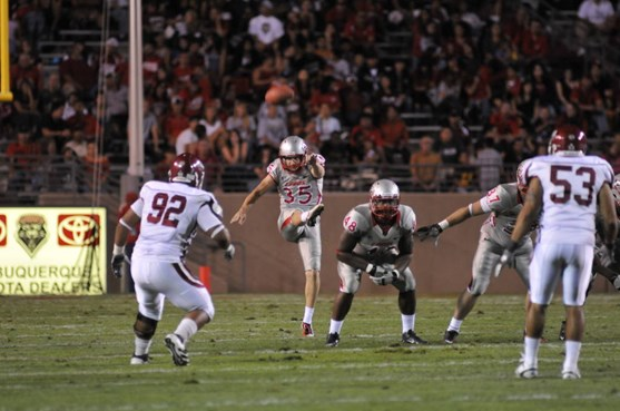 Punter Ben Skaer along with Jaymar Latchison and Chris Biren